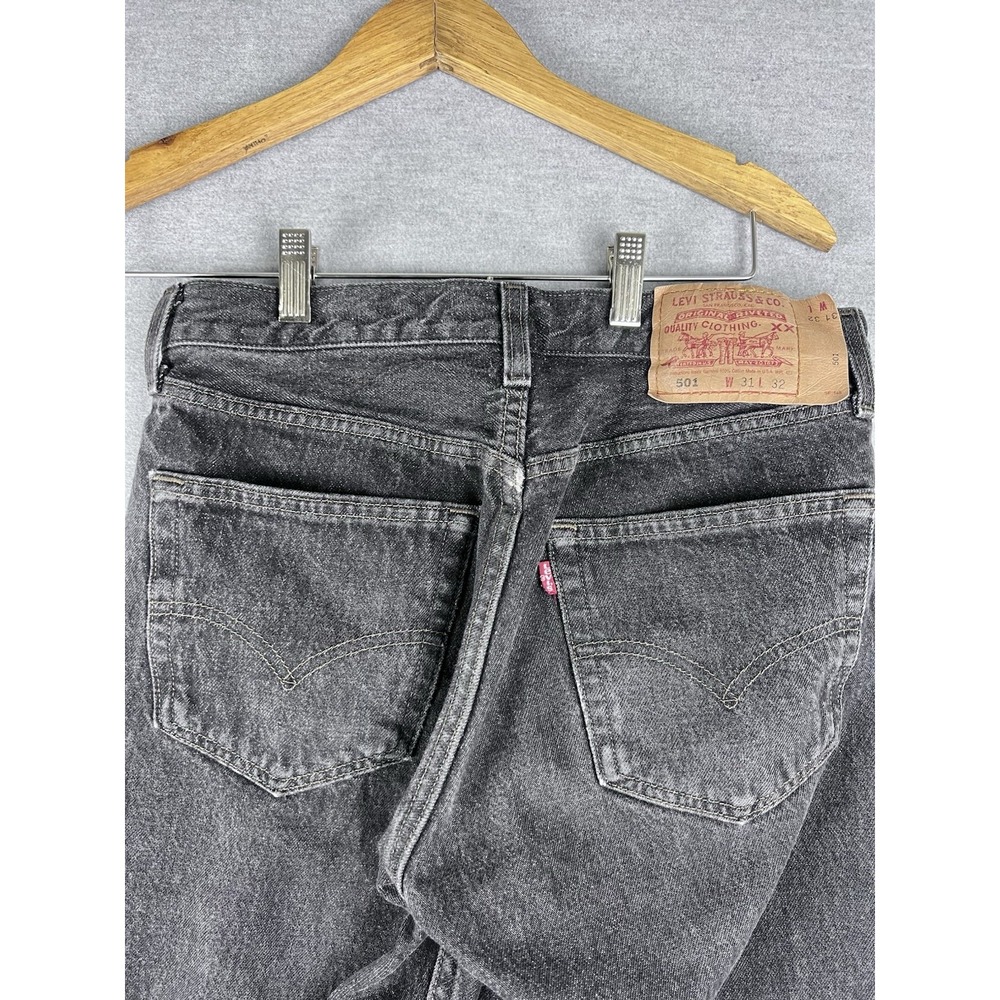 Vintage Levis 501 Mens Black Jeans Made in USA Straight Leg Fits 28x27 501-0658